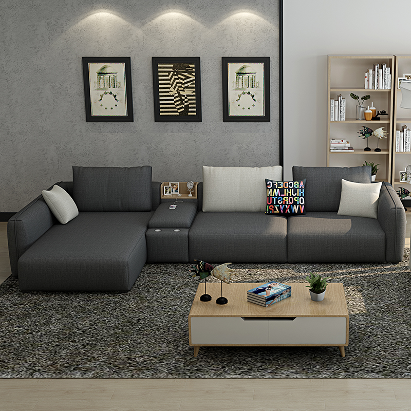 组合简约现代大小户型可拆洗沙发 储物边几多功能客厅整装家具转角