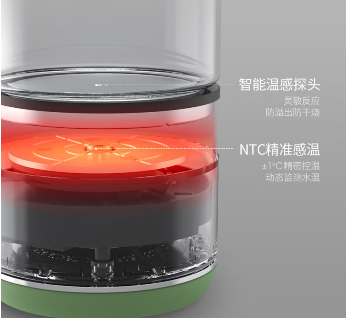 摩飞电器(Morphyrichards) 多功能煮茶器家用分体式养生壶迷你玻璃花茶壶电烧水杯壶MR6085 椰奶白高清大图