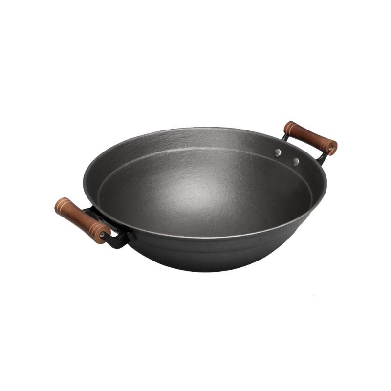 纳丽雅(naliya)滕州大铁锅老式手工铸铁锅燃气家用炒锅无涂层双耳生