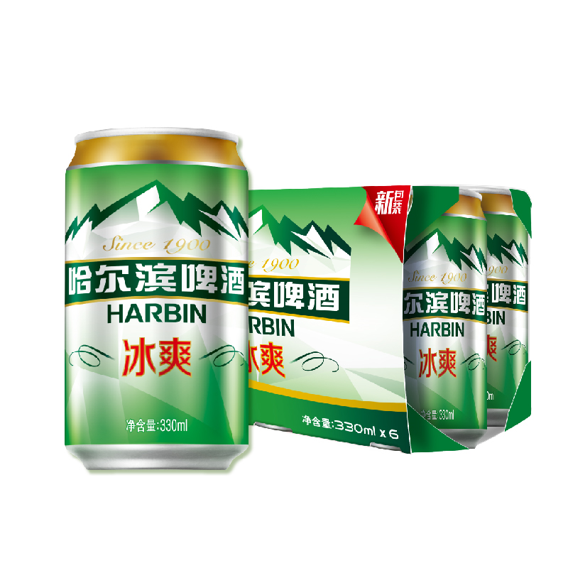 哈尔滨冰爽啤酒330ml6