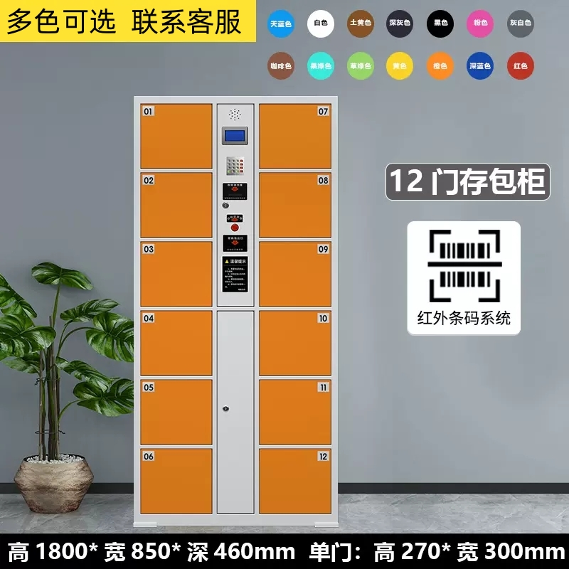 晋舰 电子存包柜商场超市智能物品寄存柜员工衣物储存柜 12门红外条码