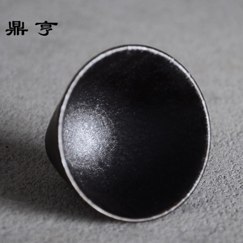 鼎亨青物烧功夫主人杯手工薄斗笠大茶杯 手工普洱品茗杯景德镇陶