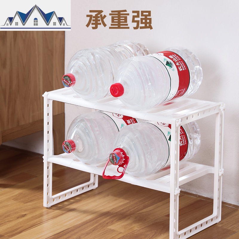厨房用品水池下水置物架可调节伸缩橱柜内锅具厨具收纳放锅架子 三维工匠高清大图