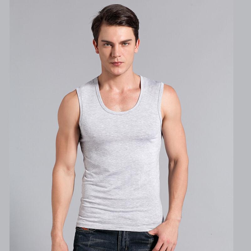 背心男莫代尔黑灰白色男士青年汗衫弹力宽肩背心
