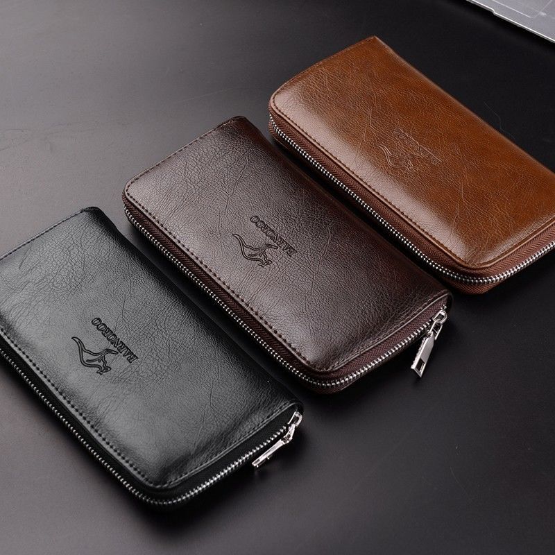 钱包男长款多功能手包潮韩版个性青年拉链手拿包男士钱夹