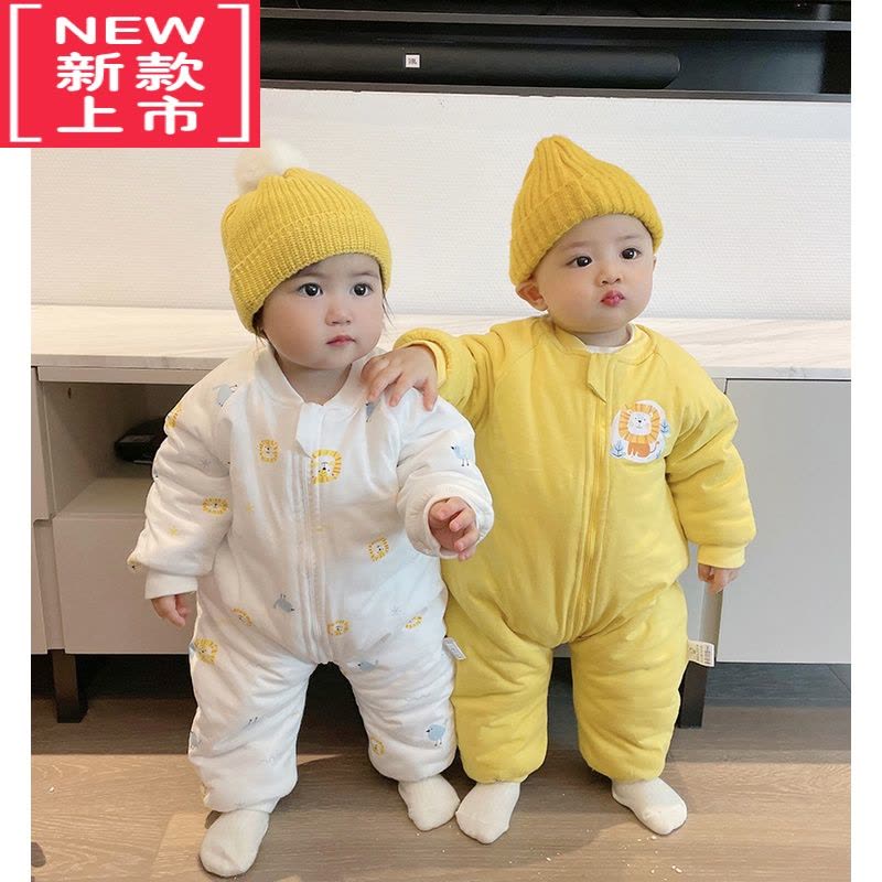 可莉允婴儿童连体衣服宝宝棉服冬装套装加厚睡衣秋冬加厚新生儿外出保暖图片