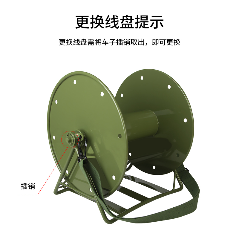 博扬 背负式线车 被复线络车架 绕线车放线架 无人机放线盘手摇收线架光缆收线中号轴承款230*300 BY-FRC01