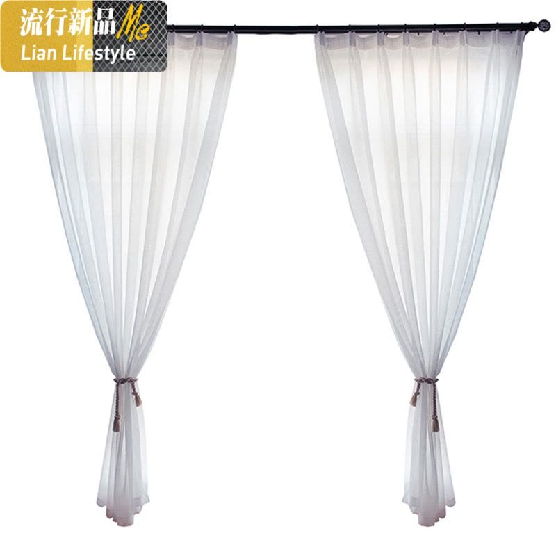 纱帘透光不透人白纱窗帘北欧简约飘窗客厅阳台沙隔断遮光窗纱布料 三维工匠图片