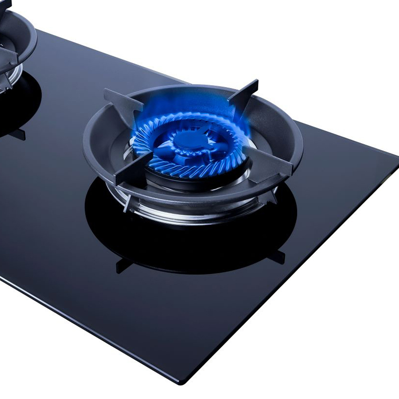 玉立(yuli)jzy/t-b217 液化气 旋火 燃气灶煤气灶钢化玻璃灶 黑色