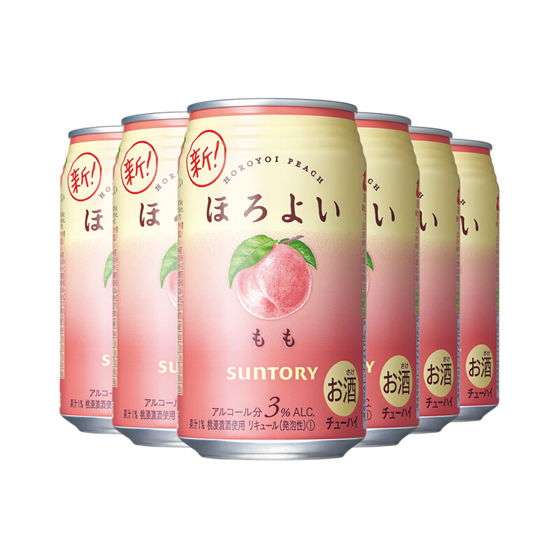 和乐怡(HOROYOI) 三得利 日本进口 预调酒 鸡尾酒 果酒 白桃口味350ml*6罐