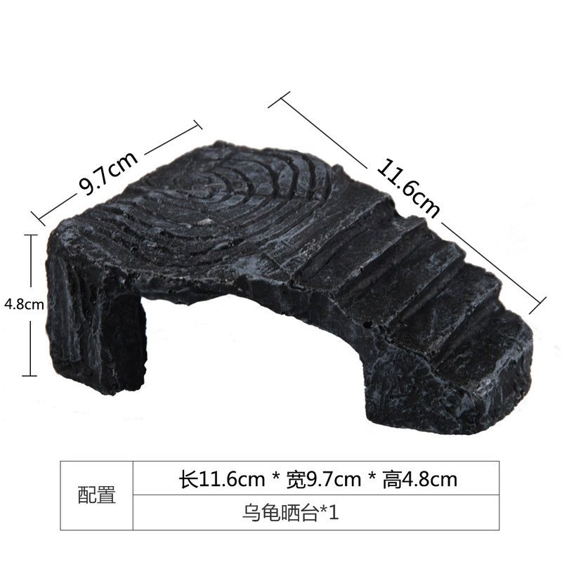乌龟晒台两栖晒背台爬坡阶梯山洞岩石躲避穴鱼缸假山 大号双洞假山 默认尺寸