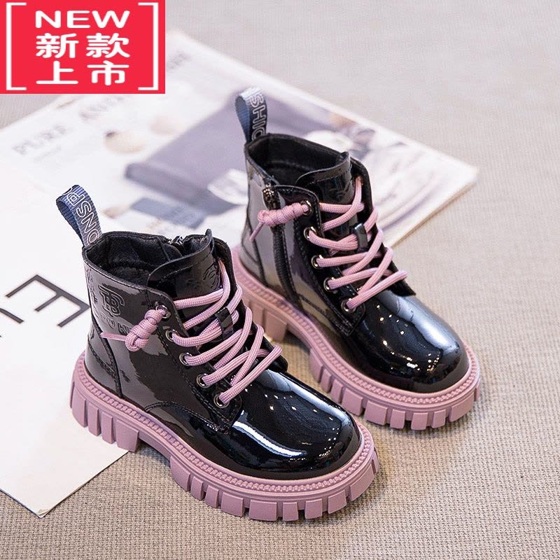 可莉允女童马丁靴加绒中大童新款棉鞋保暖儿童靴子炸街公主小短靴女宝宝图片