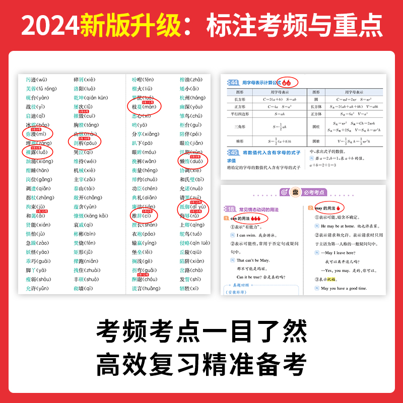 [英语词汇]/小学6年通用 小学通用 [正版]2025新小学知识大盘点语文数学英语基础知识大全一二三四五六年级考试期末总高清大图