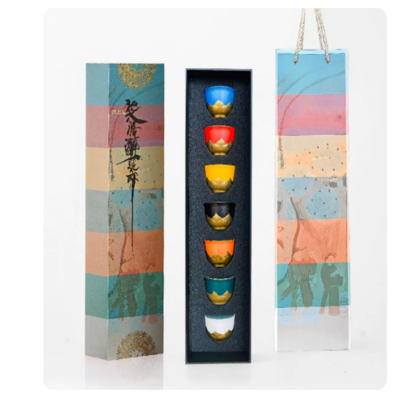 敦煌文创家居器皿艺术陶瓷摆件中式禅意设计手工雕刻敦煌壁画纹样复古雅致装饰品高清大图