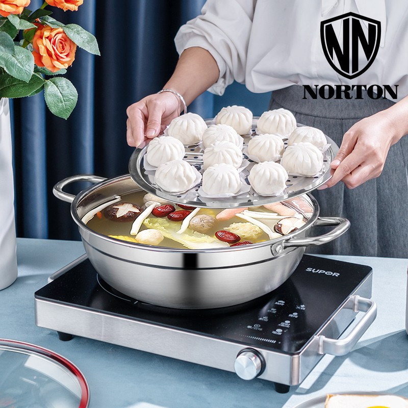 诺顿(NORTON) 福森家味多用火锅32cm+漏勺x2 3TFS032