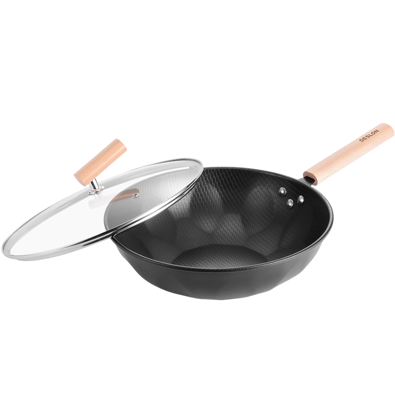 德世朗无涂层锻造精铁炒锅DFS-C834 30cm