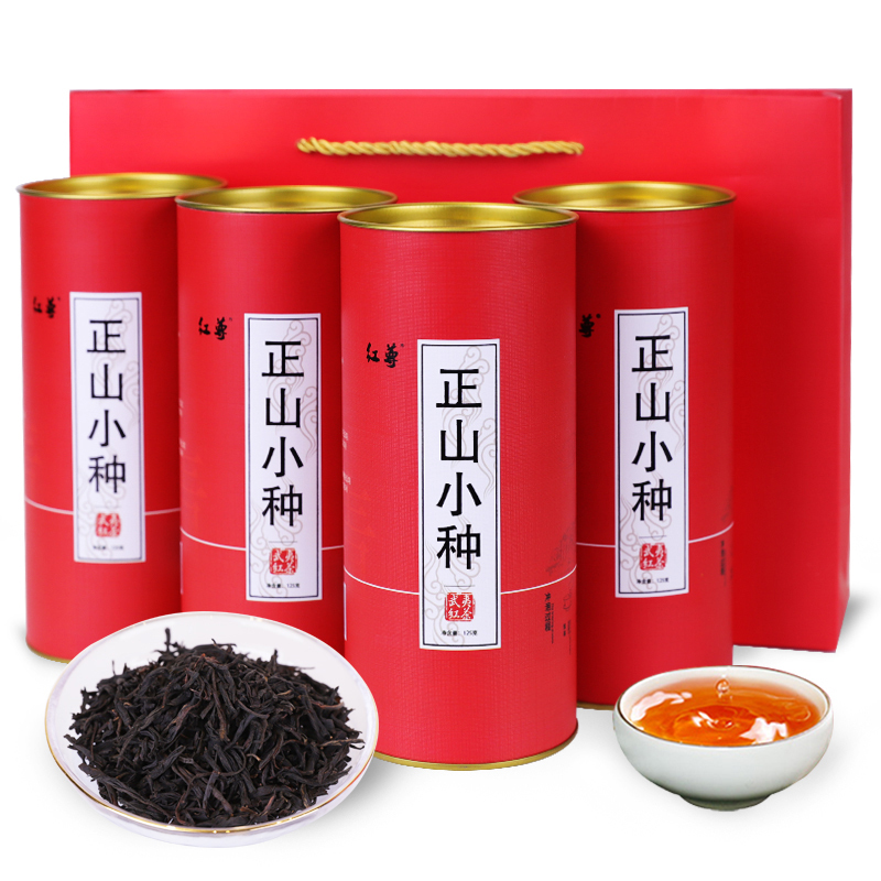 红尊茶叶武夷山桐木关正山小种红茶叶浓香型罐装礼盒装500g