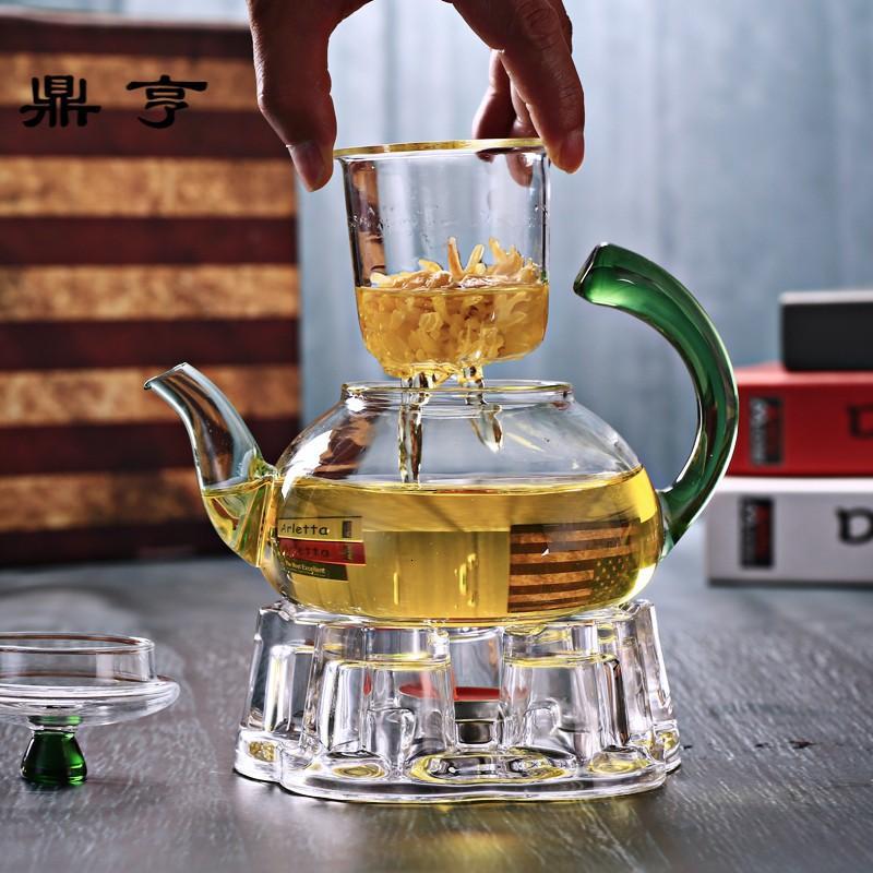 鼎亨黛米耐热高温玻璃泡茶壶花茶壶花茶壶普洱功夫红茶具过滤冲