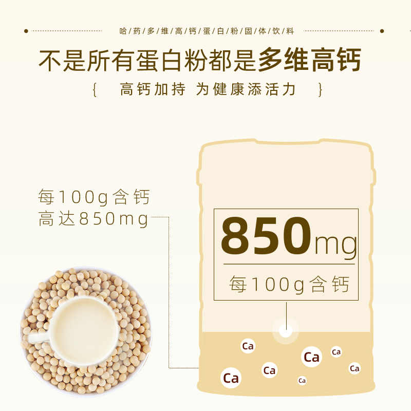 [共600g] 哈药多维高钙蛋白粉罐装 450g/桶 送同款袋装150g