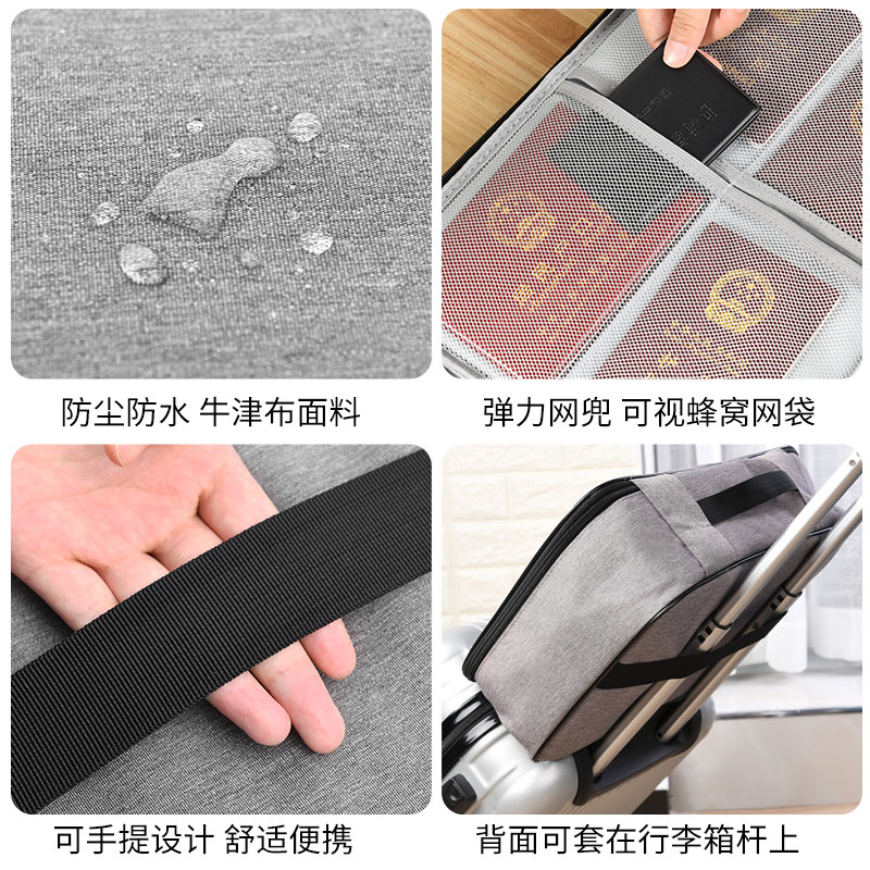 家柏饰(CORATED)收纳包家庭重要文件卡包大容量多层整理家用房本多功能收纳盒高清大图