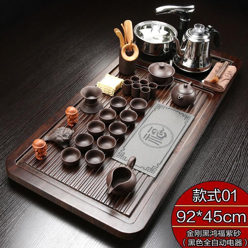 家柏饰(CORATED)整套茶具套装家用全自动功夫实盘简约茶台紫砂茶道喝茶杯高清大图
