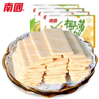 ♥南国(nanguo)食品海南特产椰香薄饼160gx4盒营养早餐椰子薄脆饼干零食 共4盒榴莲味 抖音