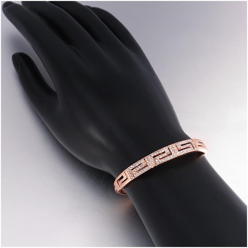 Z004 Women Gold Bracelet 女士水晶手镯镀18K玫瑰金日韩首饰配饰送女朋友七夕情人节礼物