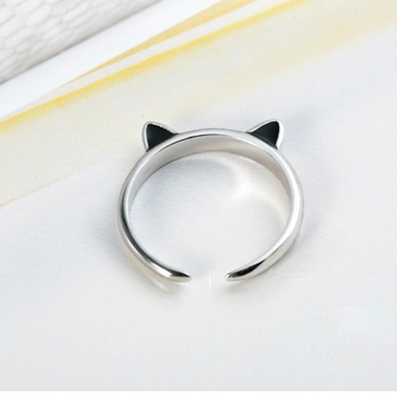 可爱猫咪开口戒指甜美饰品关节戒日韩个性简约潮人百搭饰品女士指环HFXYJ4326送女朋友七夕情人节礼物