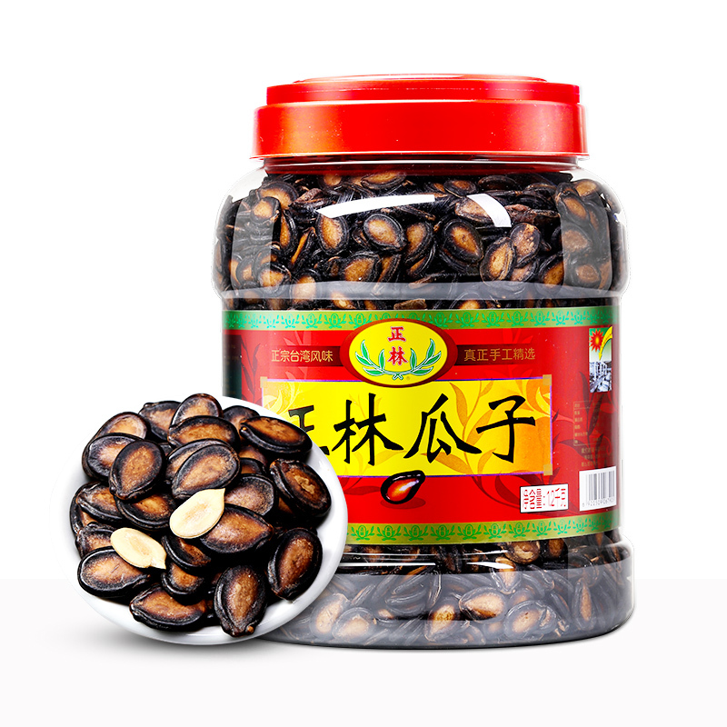 正林 坚果炒货 休闲零食 黑瓜子1200g/桶