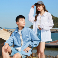 唐狮情侣衣2022夏季新款情侣外套透气轻薄休闲运动男女服 XL 男款雾蓝