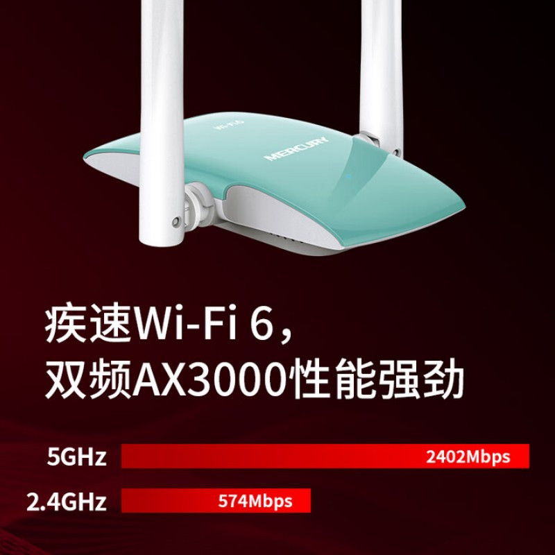 水星(MERCURY)UX30H免驱版 5G双频USB无线WIFI6上网卡 外置随身wifi 笔记本台式机电脑通用