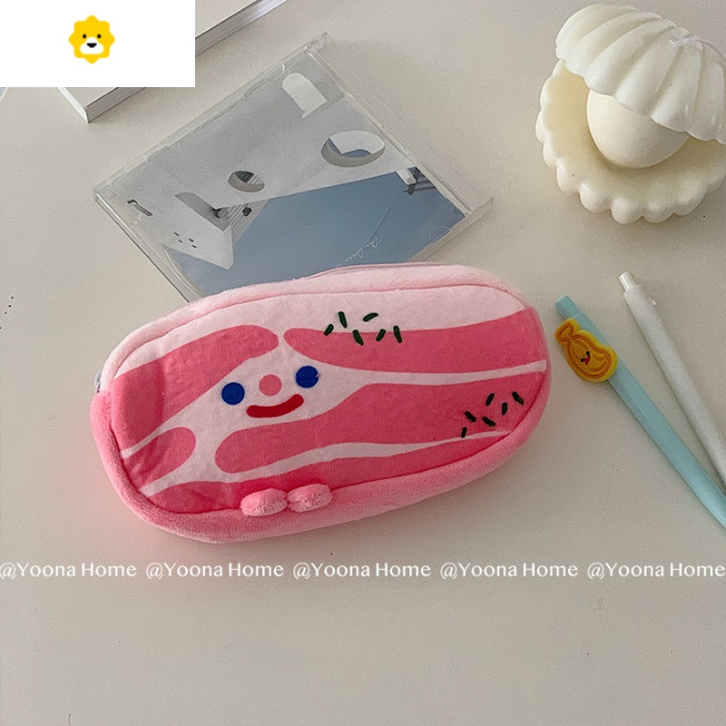 喻娄Yoo韩国is大眼睛香蕉培根五花肉考拉拉链笔袋创意文具收纳袋