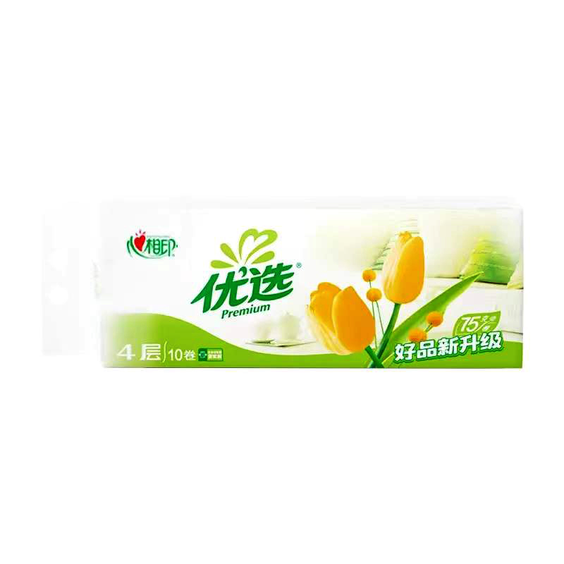 心相印卷纸优选4层750克家用无芯长卷纸手纸厕纸家庭装 1提10卷