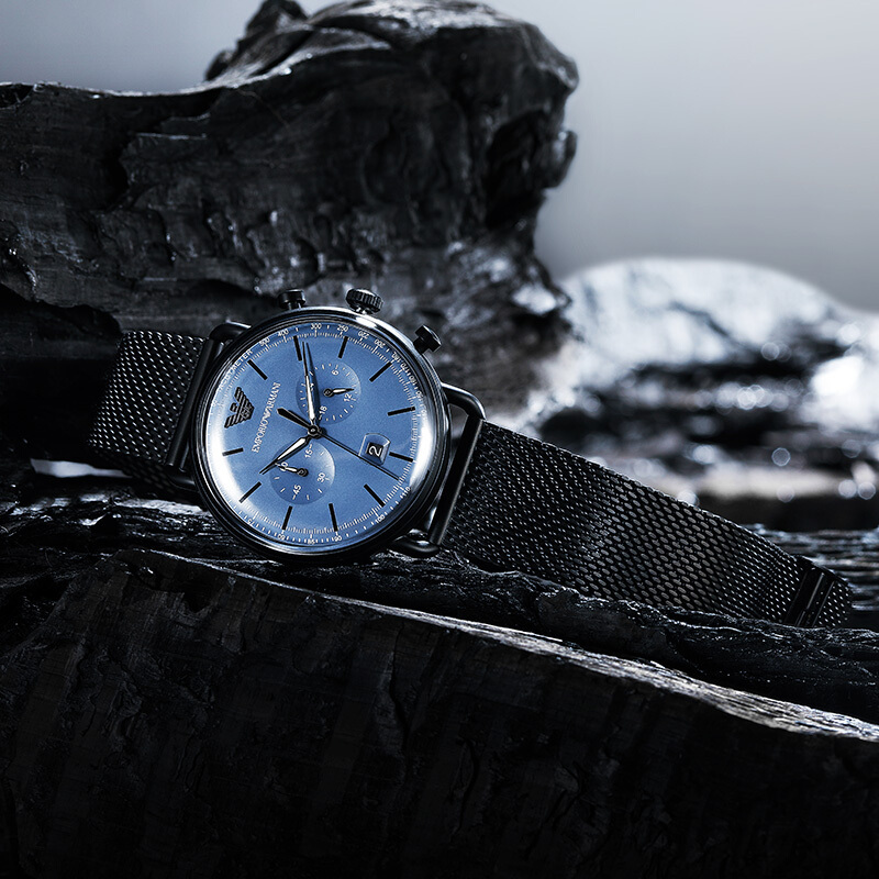 阿玛尼emporioarmani手表时尚商务钢制表带石英表男士腕表ar11201