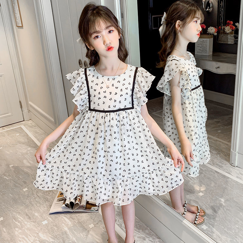 爱西娜童装女童公主裙夏季新款韩版儿童蝴蝶蕾丝网纱裙小女孩裙子视频