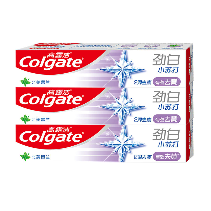 高露洁 劲白小苏打 留兰味牙膏120克 3支