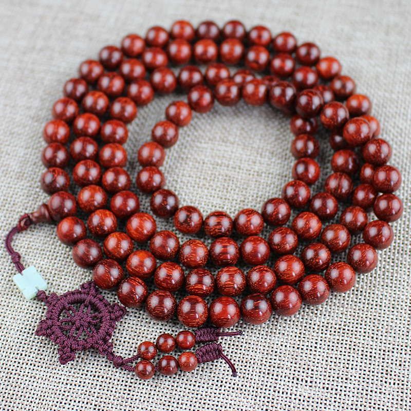 小叶紫檀手串108颗佛珠念珠手链项链10mm印度老料男女士文玩饰品送女朋友老婆情人节七夕生日礼物