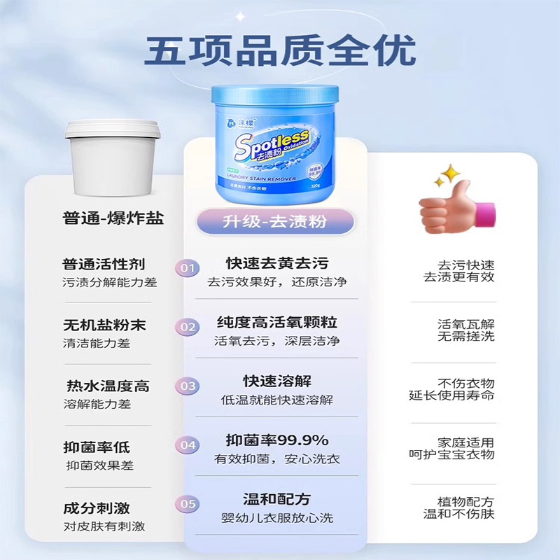 沫檬 活氧去渍粉(蓝)320g高清大图