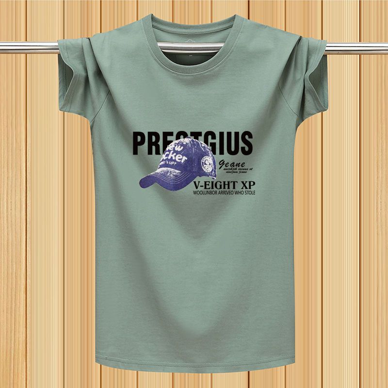 t恤男士潮流短袖圆领印花休闲T恤半袖打底衫ins高清大图