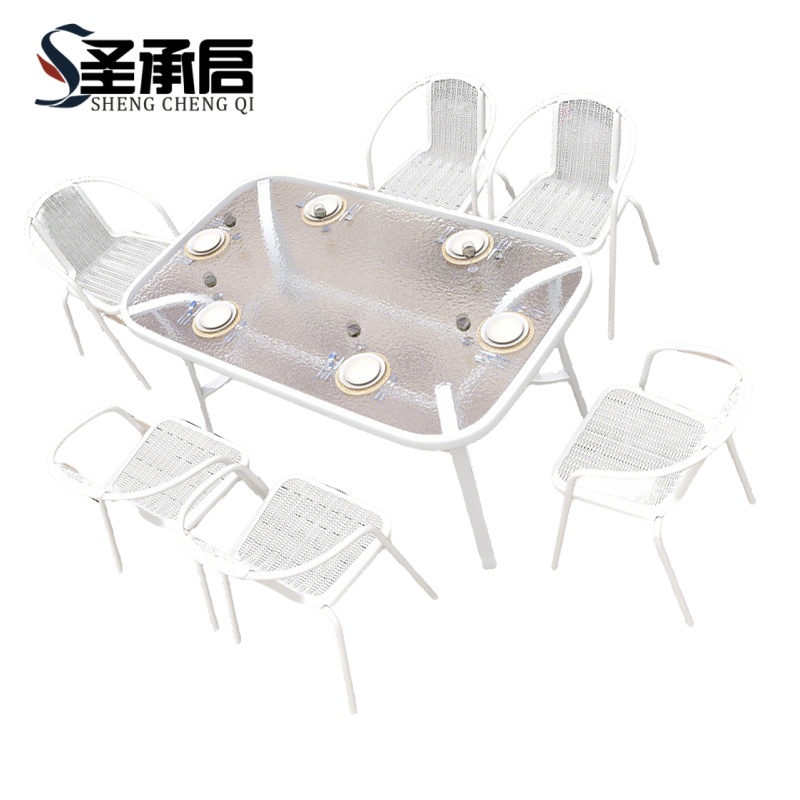 圣承启 桌椅 150cm+6椅 套高清大图