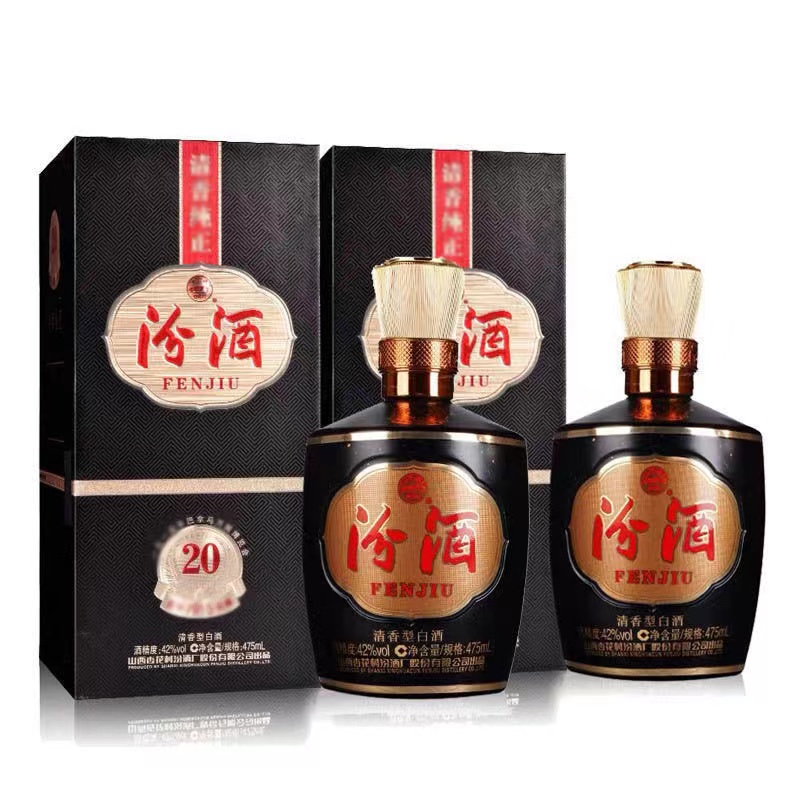 山西汾酒42度巴拿马20汾酒黑坛475mL*6瓶整箱清香型白酒高清大图