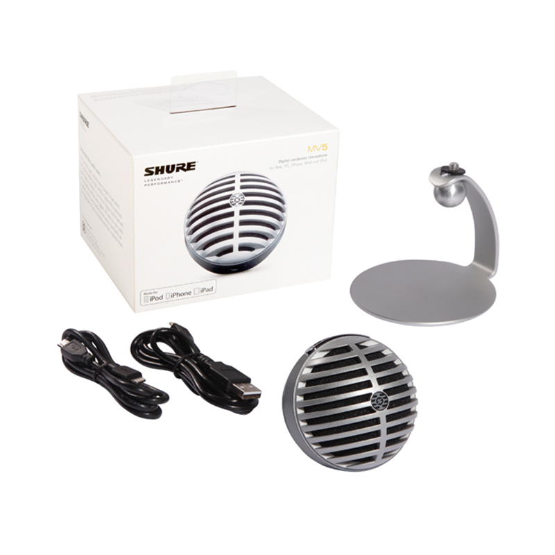 SHURE 舒尔MV5数字电容话筒K歌直播录音手机麦克风 绿色高清大图