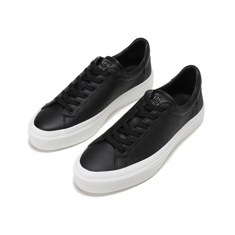 纪梵希givenchy男士皮革镂空4glogo系带休闲运动鞋板鞋bh005vh13g