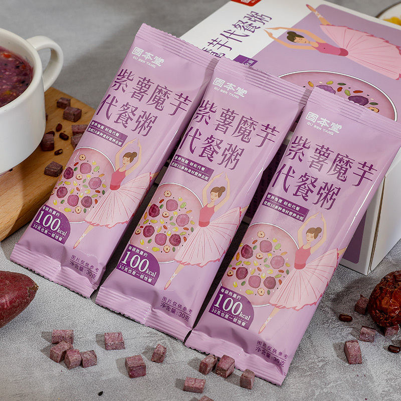 固本堂魔芋代餐粥300g 代餐粉魔芋粉燕麦片紫薯营养饱腹代餐