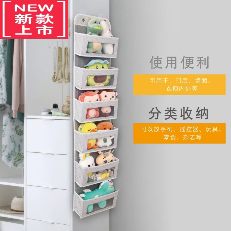 可莉允门后收纳袋家用衣柜挂袋公仔玩具整理墙壁尿不湿储物包包宿舍器图片