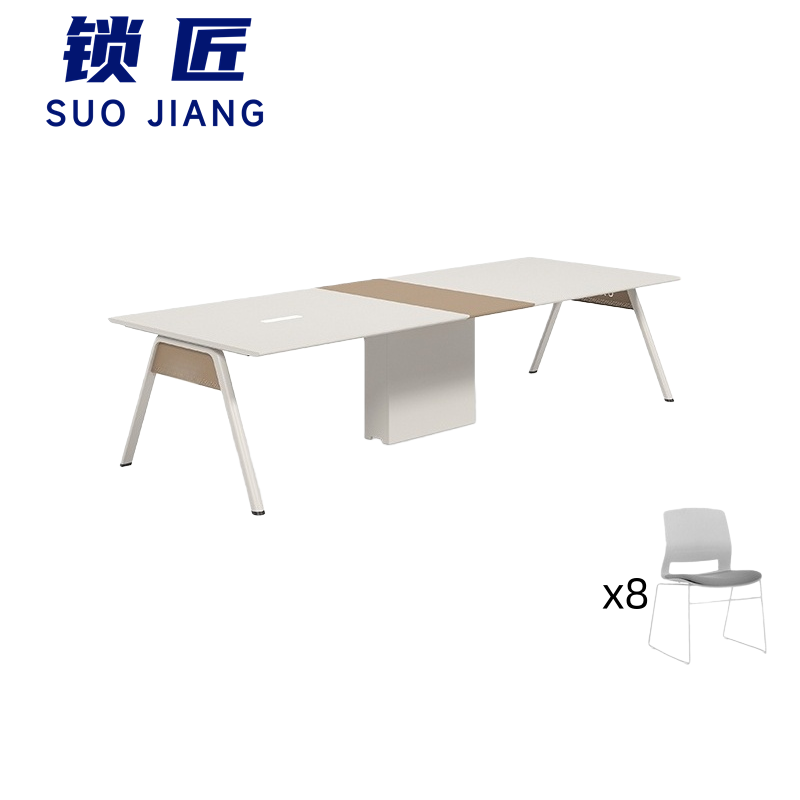 锁匠洽谈桌2.4米+8椅套高清大图