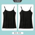 棉质辣妹吊带打底背心女外穿潮流夏白色内搭外穿短款上衣女 【纯棉吊带款】黑色+黑色 XL