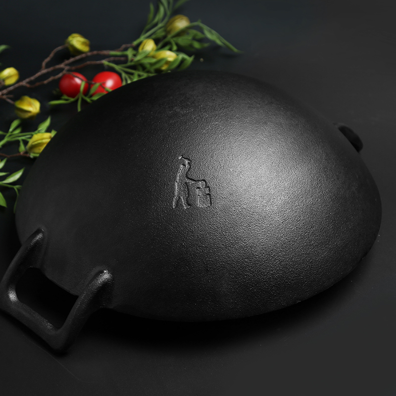 炊大皇(COOKERKING)炒锅 铁器世家二号双耳炒锅 精铸铁锅无涂层铁锅明火炉灶专用WG41432高清大图