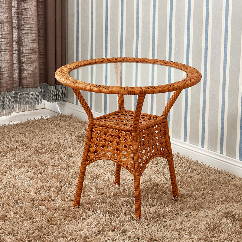 藤椅阳台桌椅休闲组合三件套闪电客藤椅户外腾编家具铁艺简约靠背腾