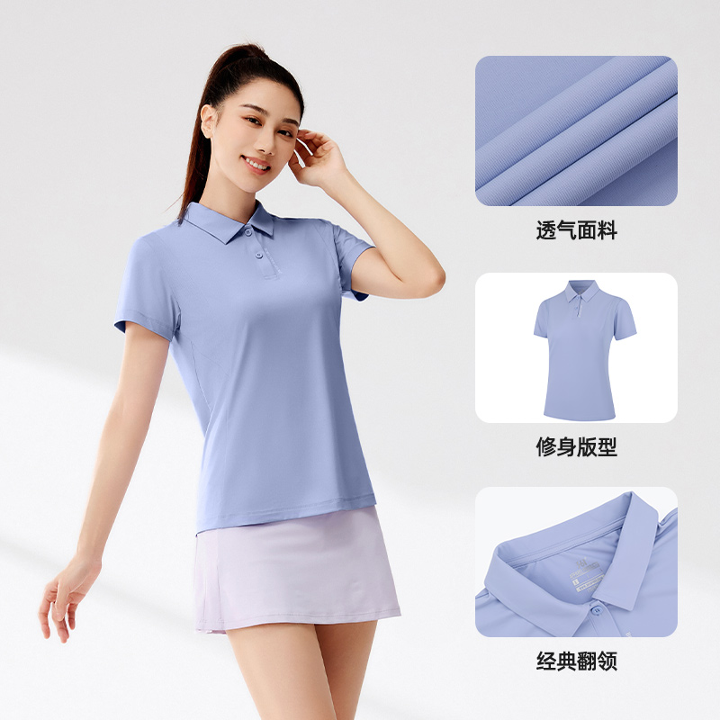 361°翻领T恤夏季新款冰感透气POLO衫女女士户外防晒运动短袖高清大图